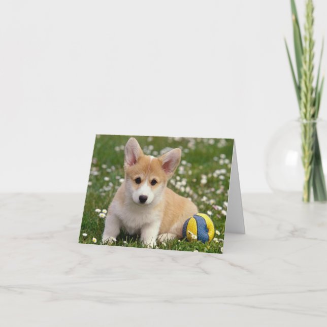 Corgi (Pembroke Welsh) Welppy Dog Note Card Dankeskarte (Vorderseite)