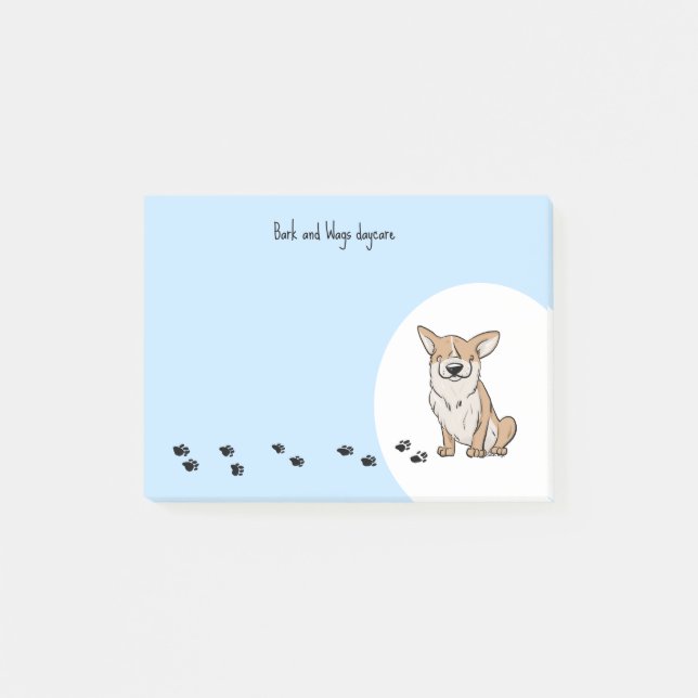 Corgi personalisieren post-it klebezettel (Vorderseite)
