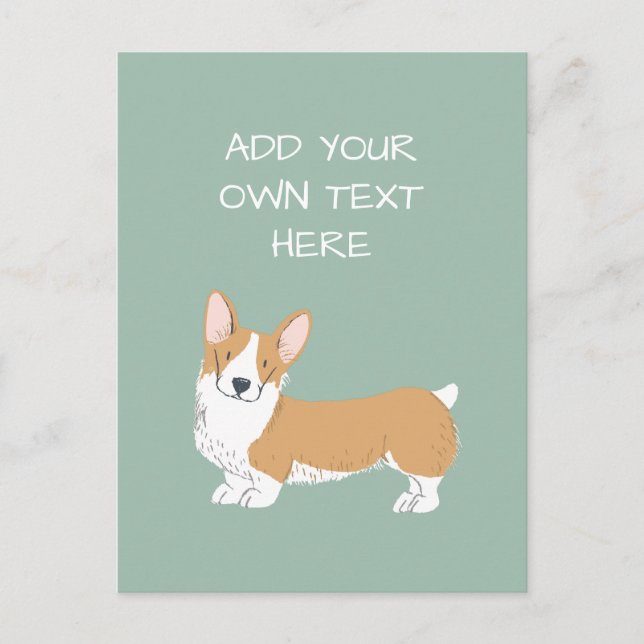 Corgi Personalisierter Hundename Postkarte (Vorderseite)