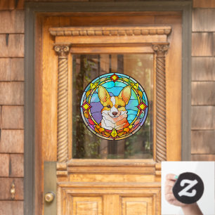 Corgi Pet Dog Portrait Imitate gestanzt Glas Fensteraufkleber
