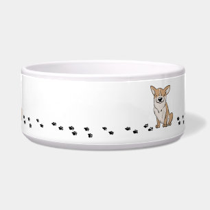 Corgi-Pfotenabdruck Keramik-Hunde-Schüssel Napf