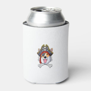 Corgi Pirate T Shirt Piratenflagge Flag Skull und  Dosenkühler