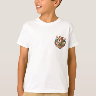 Corgi plantscht in einer Ramen-Schüssel Kinder T-Shirt