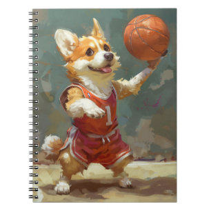 Corgi Playing Basketball Notizblock