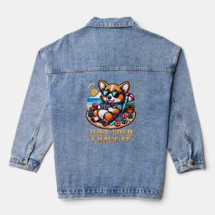 Corgi Playing Cards Sommerurlaub Sonniger Poker Jeansjacke