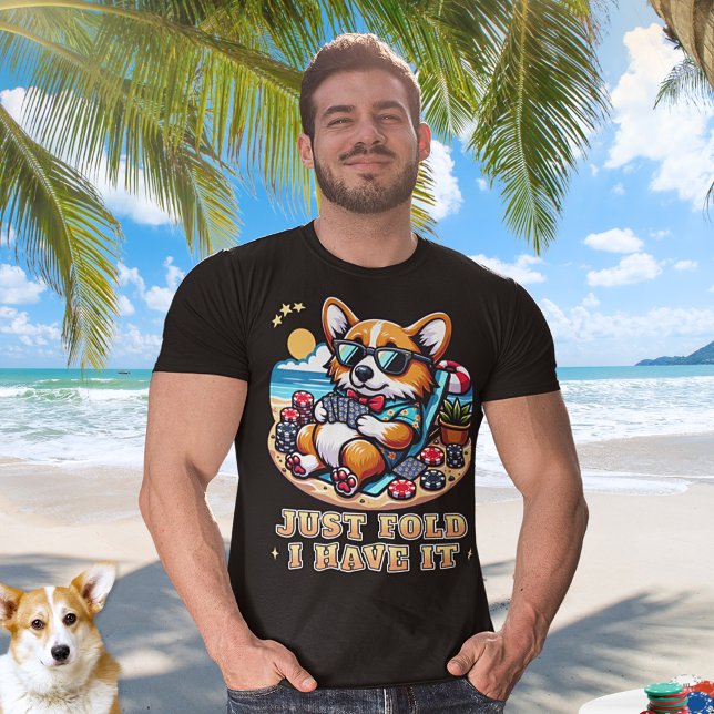 Corgi Playing Cards Sommerurlaub Sonniger Poker T-Shirt (Von Creator hochgeladen)
