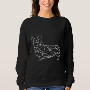 Corgi Polygon Minimalistisch Grid Sweatshirt