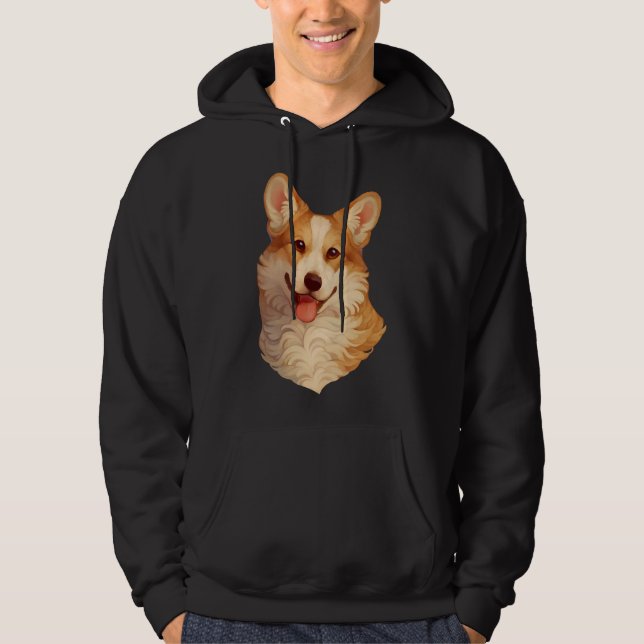 Corgi Portrait Hoodie (Vorderseite)