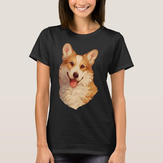 Corgi Portrait T-Shirt (Vorderseite)