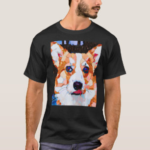 Corgi-Porträt-Kubismus T-Shirt