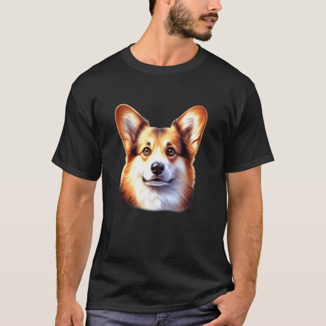 Corgi-Porträt T-Shirt (Vorderseite)