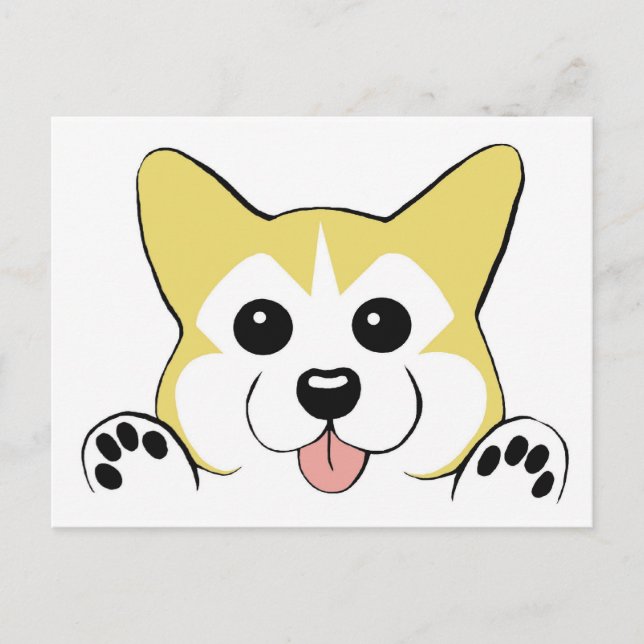 Corgi Postkarte (Vorderseite)