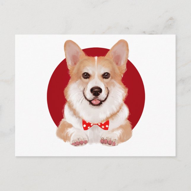 Corgi Postkarte (Vorderseite)
