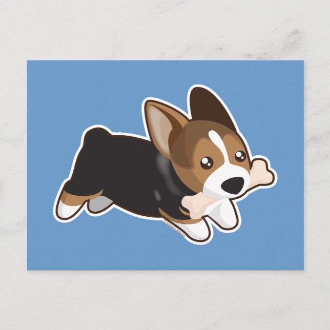 Corgi Postkarte (Vorderseite)