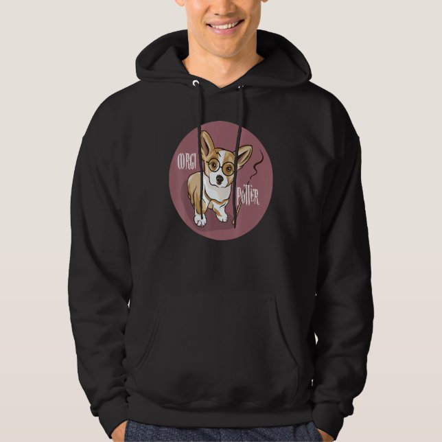 Corgi Potter Magic Wizard Corgi Niedlich Corgi Hoodie (Vorderseite)