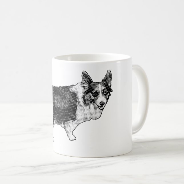 Corgi Prism Holiday Wink Kaffeetasse (VorderseiteRechts)