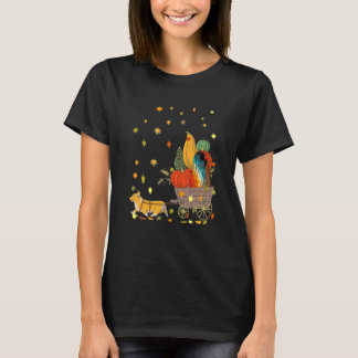 Corgi Pumpkin Gefärbte Krawatte Dog Herbstlaub Tha T-Shirt