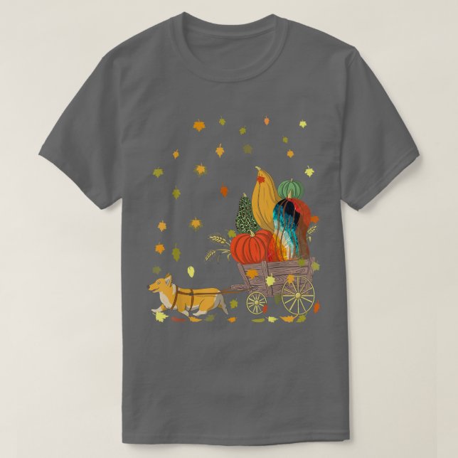 Corgi Pumpkin Gefärbte Krawatte Hund Lover Herbstl T-Shirt (Design vorne)