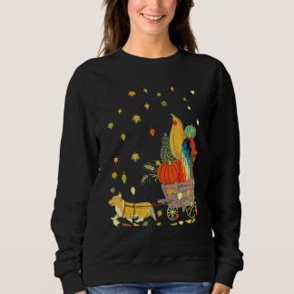 Corgi Pumpkin Tie Dye Dog  Fall Leaves Thanksgivin Sweatshirt