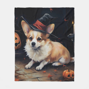 Corgi Pumpkins Halloween Beängstigend Fleecedecke