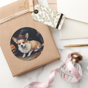 Corgi Pumpkins Halloween Beängstigend Runder Aufkleber