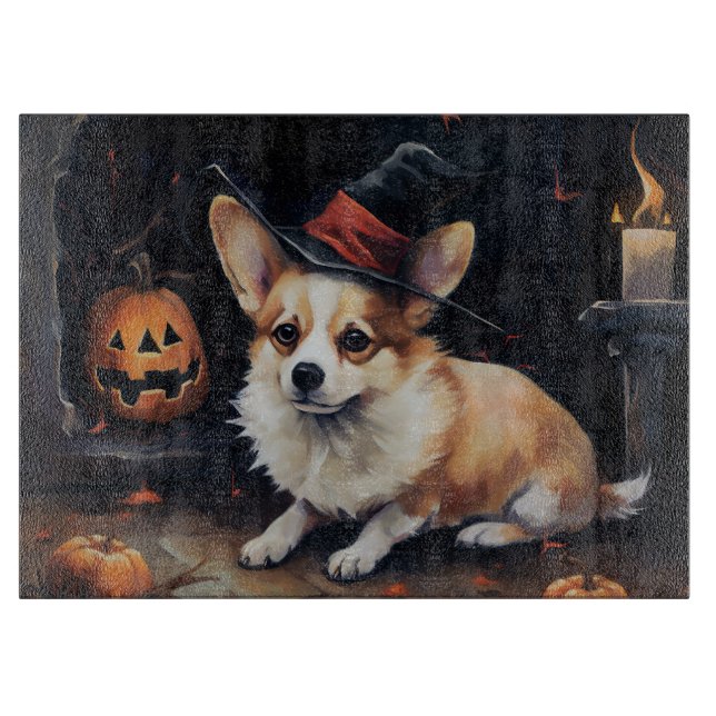 Corgi Pumpkins Halloween Beängstigend Schneidebrett (Vorderseite)