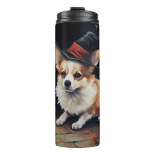 Corgi Pumpkins Halloween Beängstigend Thermosbecher