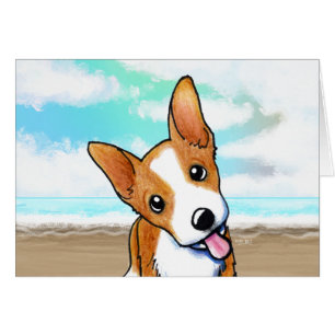 Corgi Puppy Beachy Niedliche Note Card