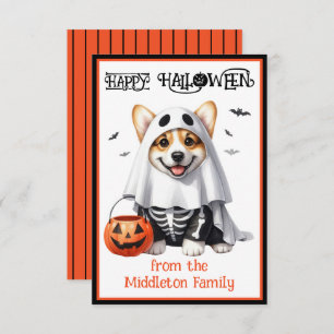 Corgi Puppy Dog Happy Halloween Mitteilungskarte