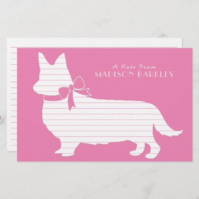 Corgi Puppy Dog Pembroke Welsh Stationery Briefpapier (Vorne/Hinten)