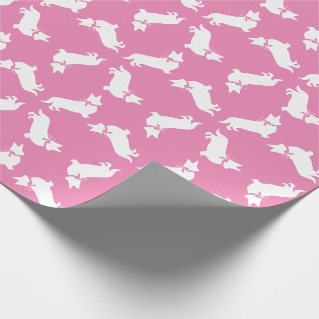 Corgi Puppy Dog Pembroke Welsh Wrapping Paper Geschenkpapier (Ecke)