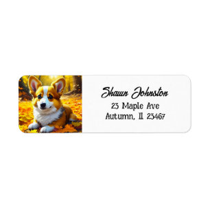 Corgi Puppy Dog Spielen in Herbstlauben