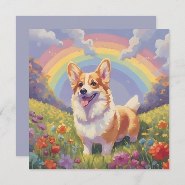 Corgi Rainbow Bridge Individuelle Name Dog Memoria (Vorne/Hinten)