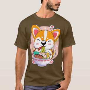 Corgi Ramen Japanisch Noodles Niedlich Kawaii Anim T-Shirt