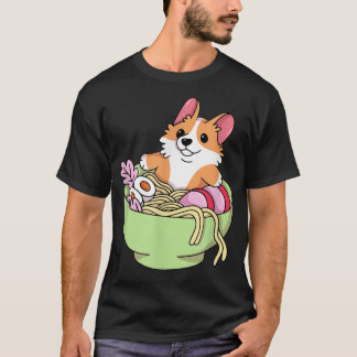 Corgi Ramen Niedlich Japanischer Hund, Funny Niedl T-Shirt