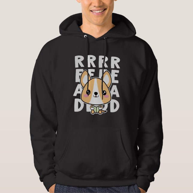 Corgi Reading Hoodie (Vorderseite)
