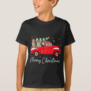 Corgi Red Truck Weihnachtsfeier Weihnachtsmannmütz T-Shirt