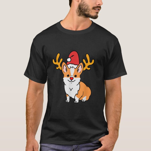 Corgi Reindeer Corgi Christmas  T-Shirt (Vorderseite)