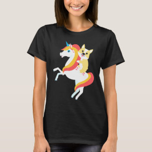 Corgi-Reitendes-Einhorn-Süßer-Hund-Halloween-Kostü T-Shirt