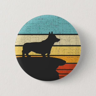 Corgi Retro Vintage 60er 70er Hundebesitzer Liebha Button