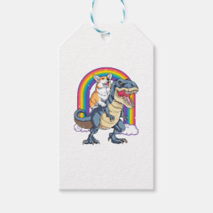 Corgi Riding Dinosaur T rex Shirt Funny Rainbow Do Geschenkanhänger