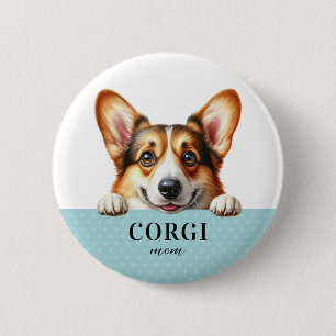 Corgi Round Button Button