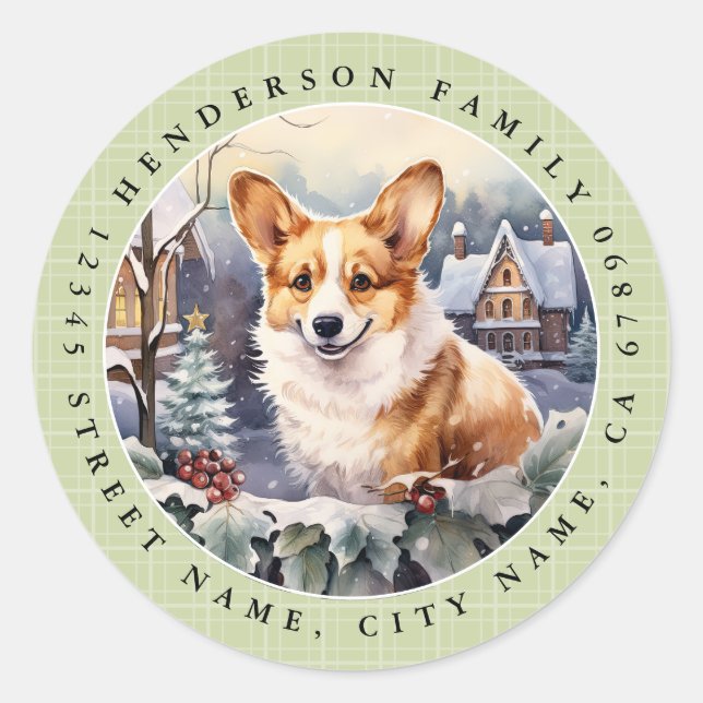 Corgi Round Stickers (Vorderseite)