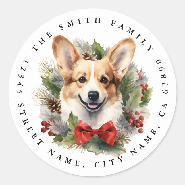Corgi Round Stickers (Vorderseite)