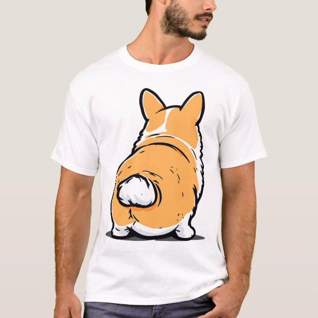 Corgi Rückseite T-Shirt (Vorderseite)