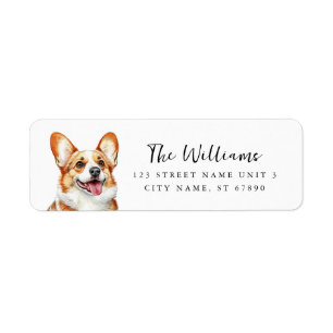 Corgi-Rücksende-Adressetiketten