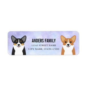 Corgi Rücksendeadressen-Aufkleber