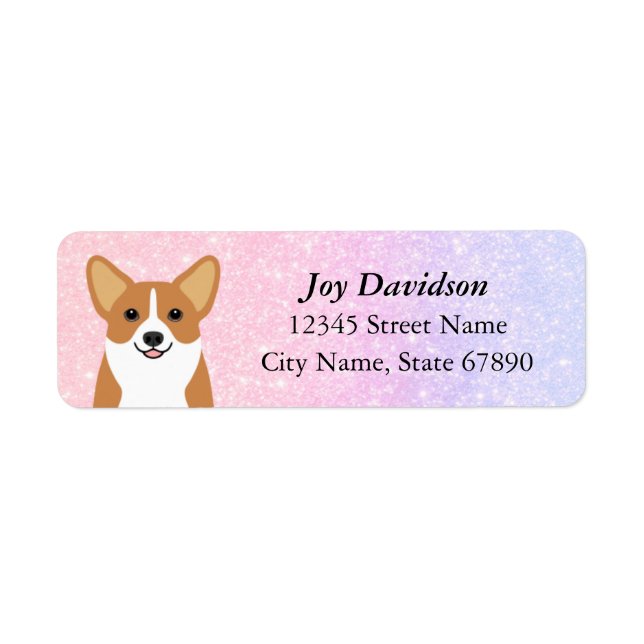 Corgi Rücksendeadressen-Aufkleber (Vorne)