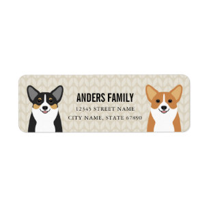 Corgi Rücksendeadressen-Aufkleber