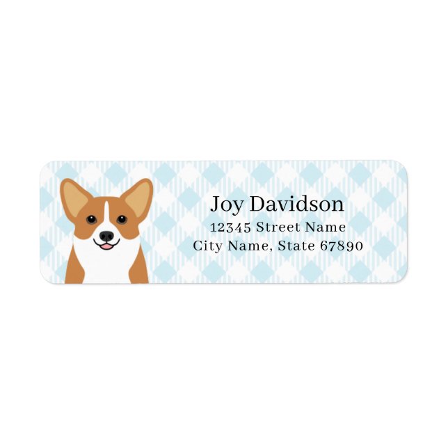 Corgi Rücksendeadressen-Aufkleber (Vorne)